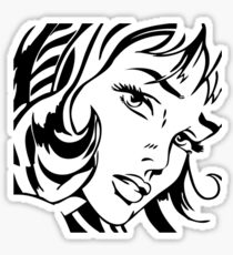 Girl With Hair Ribbon - Roy Lichtenstein Stencil Sticker