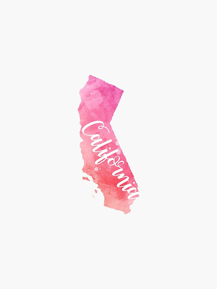 California Sticker Pink watercolor by sampalahnukart
