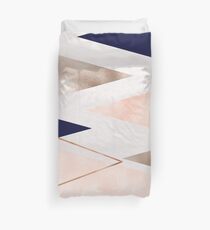 Roségold französische Marine geometrisch Bettbezug