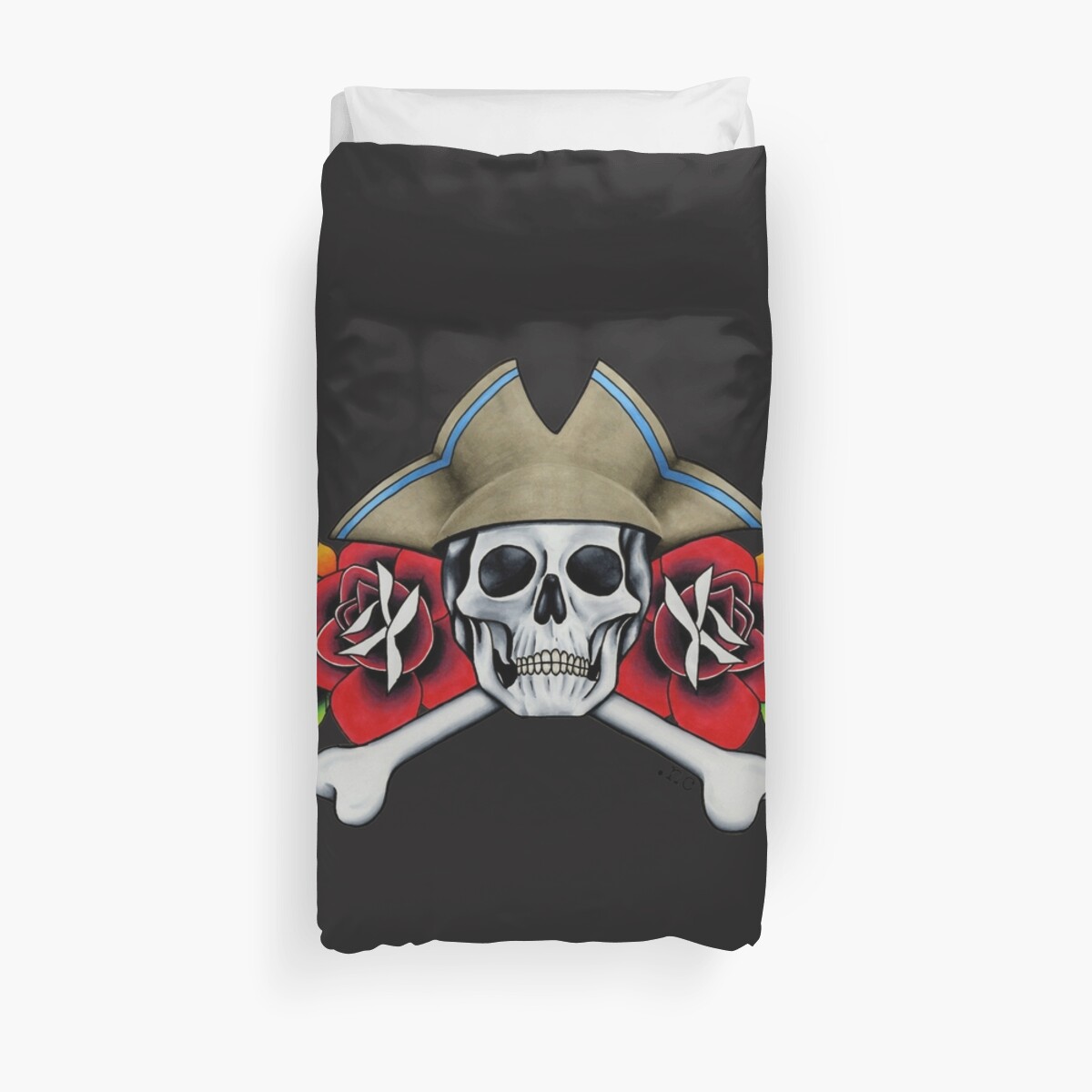 Pirate Skull Tattoo Duvet Cover By Napiks Redbubble