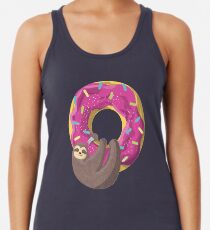 Sloth hanging on the donut Racerback Tank Top