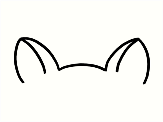 "Basic Black Cat Ears" Art Prints by KittyKatShoppe | Redbubble