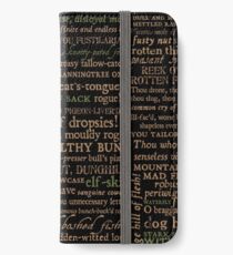 Shakespeare Beleidigungen dunkel - überarbeitete Ausgabe (von incognita) iPhone Flip-Case/Hülle/Klebefolie