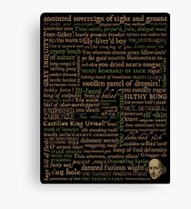 Shakespeare Insults Dark - Revised Edition (by incognita) Canvas Print