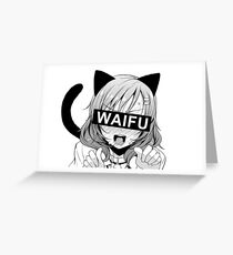 Neko Girl Waifu - Anime Greeting Card
