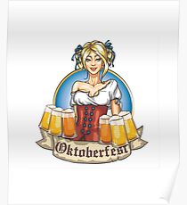 Oktoberfest Dirndl Lady Poster