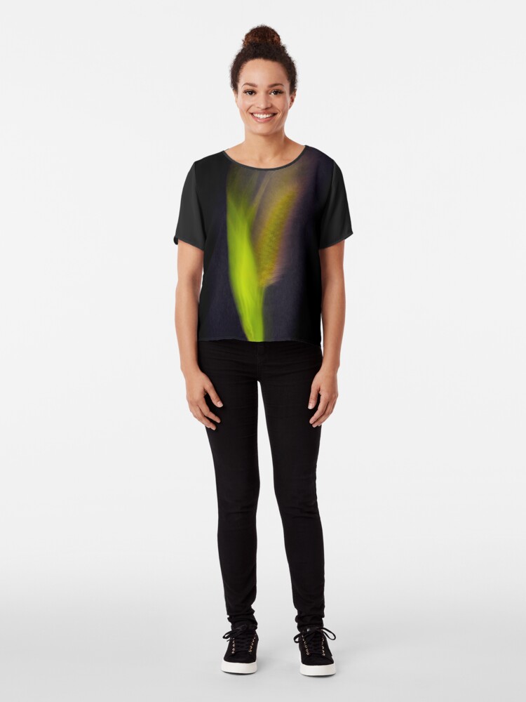 Alternate view of Fleur Blur-Abstract Bristle Grass Chiffon Top
