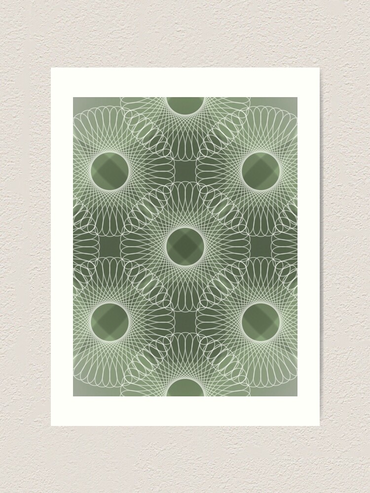 Alternate view of Circled in Shades of Emerald Green Art Print