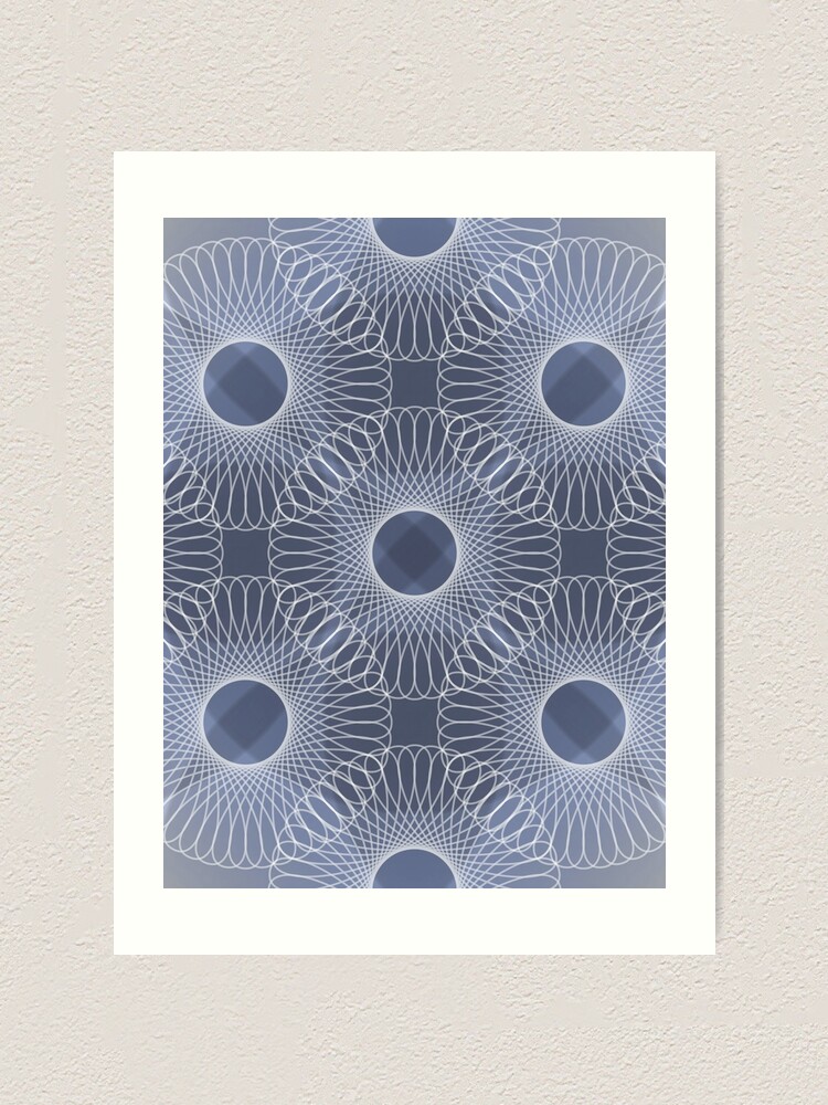 Alternate view of Circled in Shades of Sapphire Blue Art Print