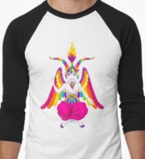 Camiseta ¾ bicolor para hombre 1997 Neon Rainbow Baphomet