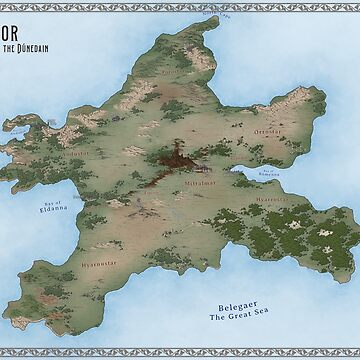 NÚMENOR map from Tolkien\'s Sale by NerdyMaps Poster | for works.\