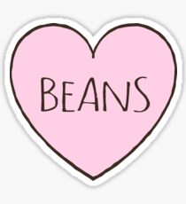 Love beans sticker - pink heart Sticker