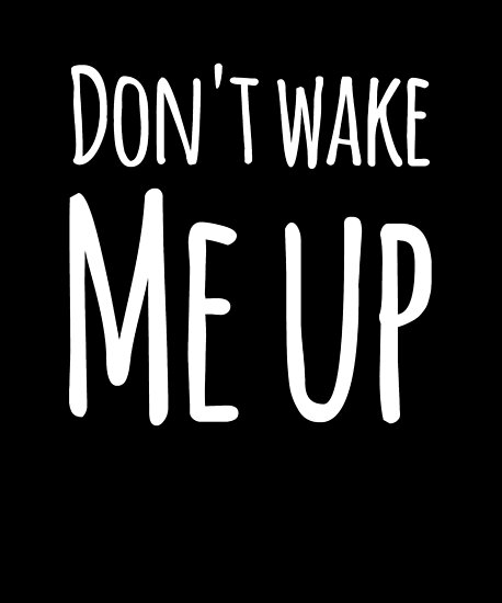 Dont Wake Me Up Funny Morning Poster By Alexmichel91 Redbubble