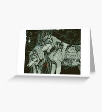 Wolves Vector Greeting Card