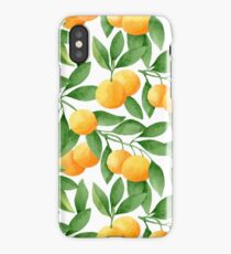 Watercolor Tangerines Pattern iPhone Case