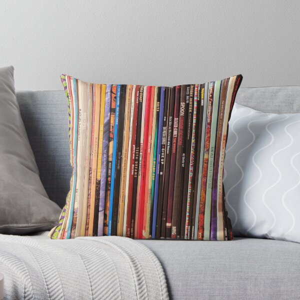 Indie Rock Vinyl Records Throw Pillow