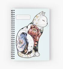 Cuaderno de espiral Tatuaje del gato de Kitsune
