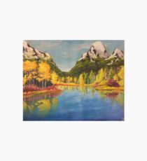 Landscape with yellow trees Art Board