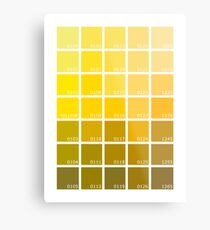 Shades of Yellow Pantone Metal Print