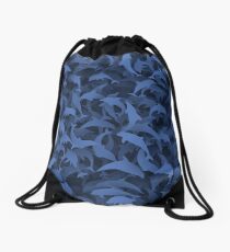 Dolphins camouflage Drawstring Bag