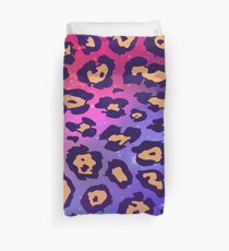Color Burst Leopard Duvet Cover