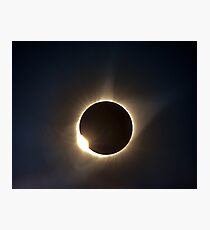 2017 Solar Eclipse Corona Plus Diamond Ring Photographic Print