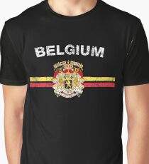 Belgian Flag Shirt - Belgian Emblem & Belgium Flag Shirt Graphic T-Shirt