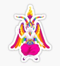 1997 Neon Rainbow Baphomet NOW WITH GOAT/UNICORN NIPPLES Sticker