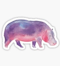 Watercolour Galaxy Hippo Sticker