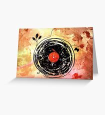 Enchanting Vinyl Records Vintage Greeting Card