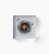 Enchanting Vinyl Records Vintage Acrylic Block