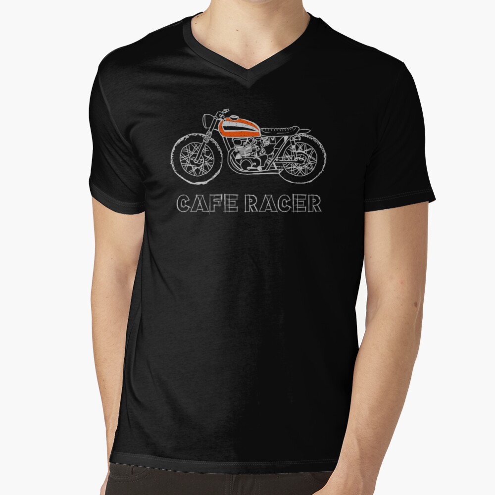 Cafe Racer Camiseta de cuello en V