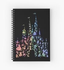 Cuaderno de espiral El castillo más feliz de la tierra (explosión de arco iris)