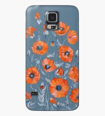 Funda/vinilo para Samsung Galaxy Arte botánico floral de amapolas