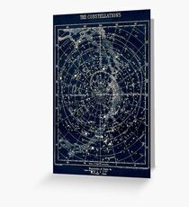 DIE STERN-KONSTELLATIONEN: Weinlese-Galaxie-Druck 1900 Grußkarte
