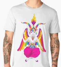 1997 Neon Rainbow Baphomet NOW WITH GOAT/UNICORN NIPPLES Men's Premium T-Shirt