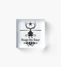 Stags On Tour - Stag Do - Helicopter T-Shirt Acrylic Block