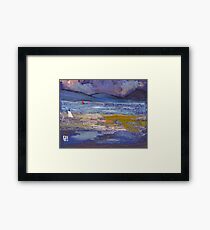 Woman on a beach Framed Print