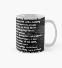 Desiderata Poem silver etched on Black Marble Classic Mug