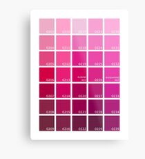 Shades of Pink Pantone Metal Print