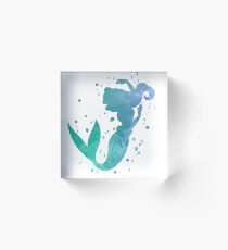 Mermaid Inspired Silhouette Acrylic Block
