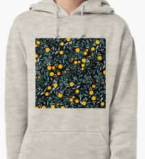 Oranges on Black Pullover Hoodie