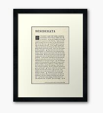 The Original Desiderata Poster by Max Ehrmann Framed Print