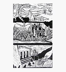 Myths and Legends of Utopia - Lino Print Photographic Print