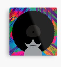 Funky Music Afro Vinyl Records Metal Print