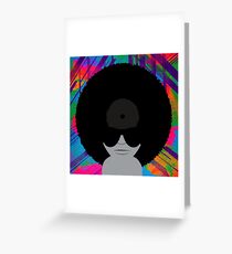 Funky Music Afro Vinyl Records Greeting Card
