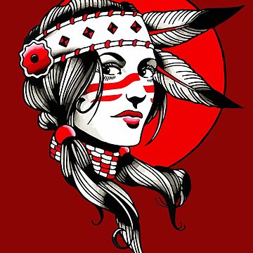 Pretty Native American Girl PNG Tribal Girl Tshirt Sticker -  Israel