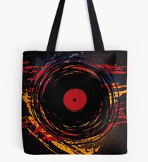 Vinyl Record Retro Grunge with Paint and Scratches - Music DJ! Tote Bag