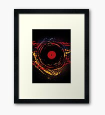 Vinyl Record Retro Grunge with Paint and Scratches - Music DJ! Framed Print