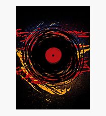 Vinyl Record Retro Grunge with Paint and Scratches - Music DJ! Photographic Print